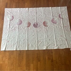 urban outfitters tapestry wall decor ivory linen canvas pink moon phases stars